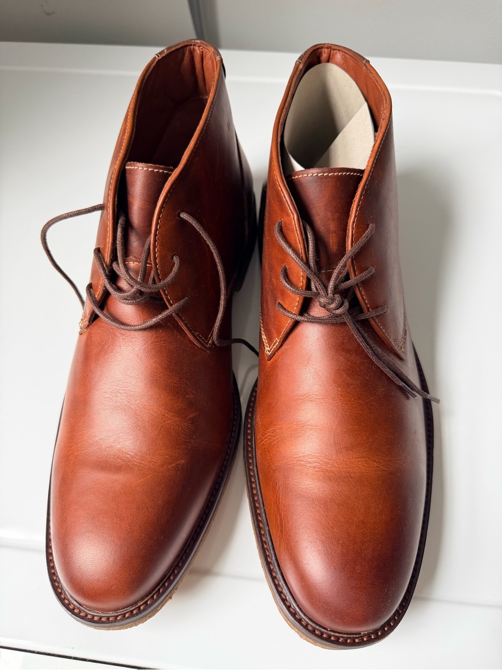 NWT Johnston Murphy Copeland Chukka Red Brown Oiled Leather Boots -